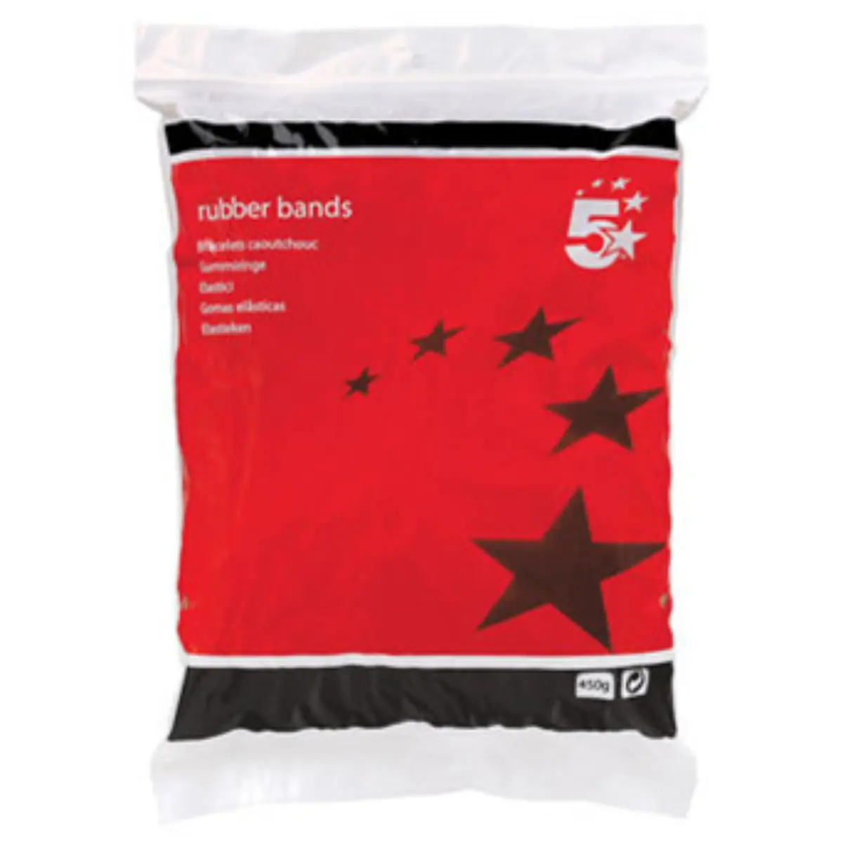 5 Star Office Rubber Bands No.32 (76x3mm) – 450g Pack, Eco-Friendly Bands For Office, School Or Home Pins & Needles