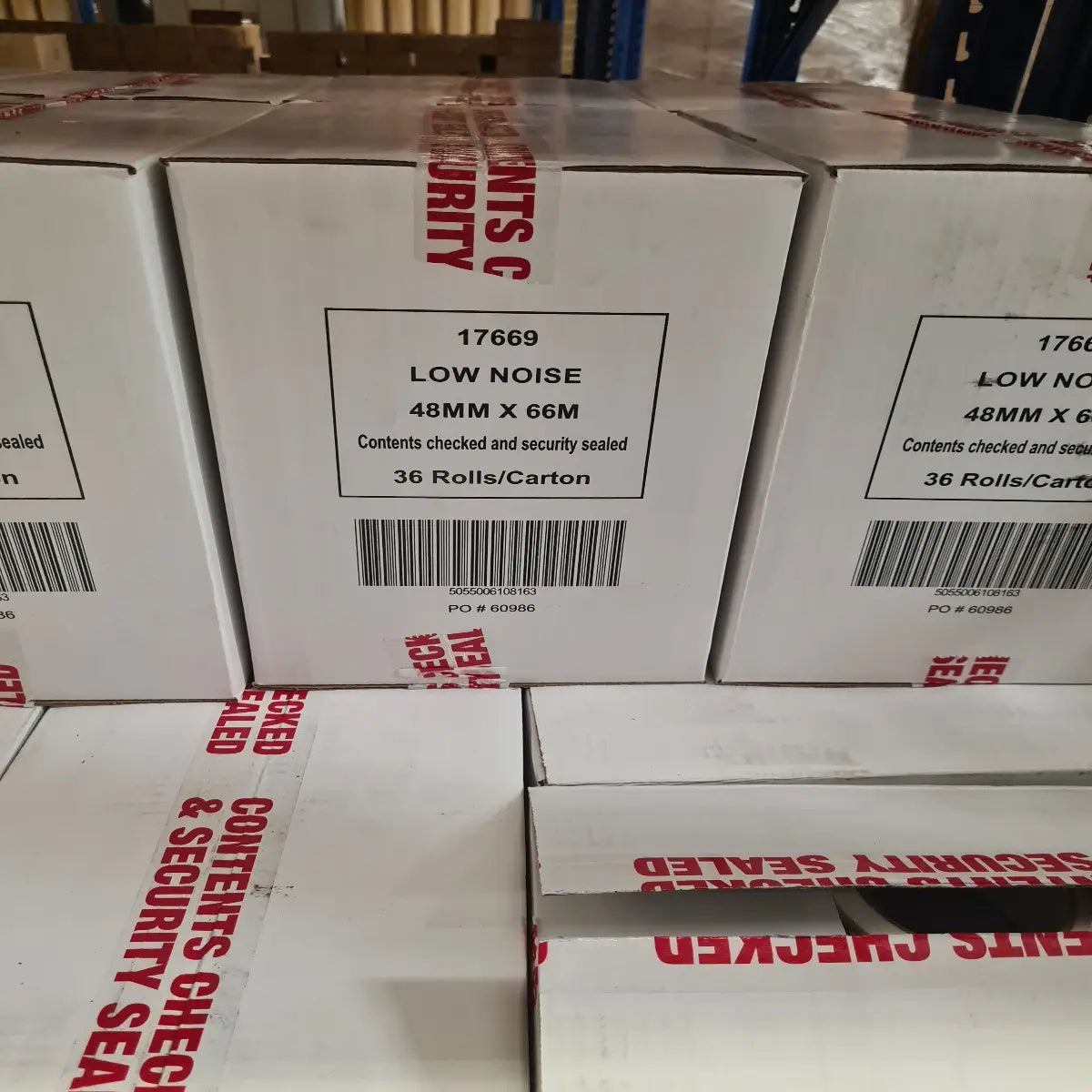 Contents Checked & Security Sealed Tape - Tamper Proof Tape - Evident Tape - High Visibility Pins & Needles