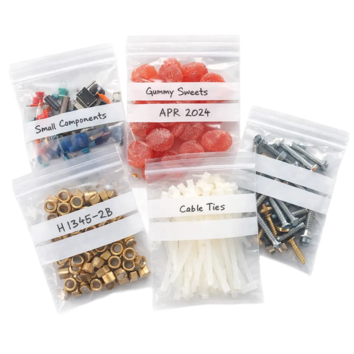Grip Seal Bags Resealable - Write On Panel For Easy Identification And Referencing Pins and Needles