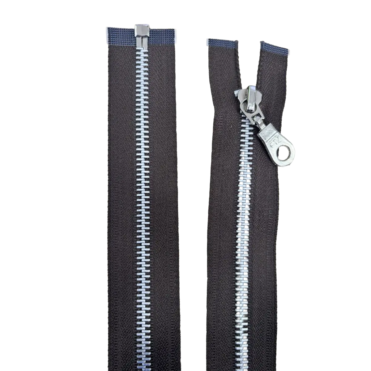 Metal Open Ended Zip 18" (45cm) With Metal Puller & Silver Effect Teeth
