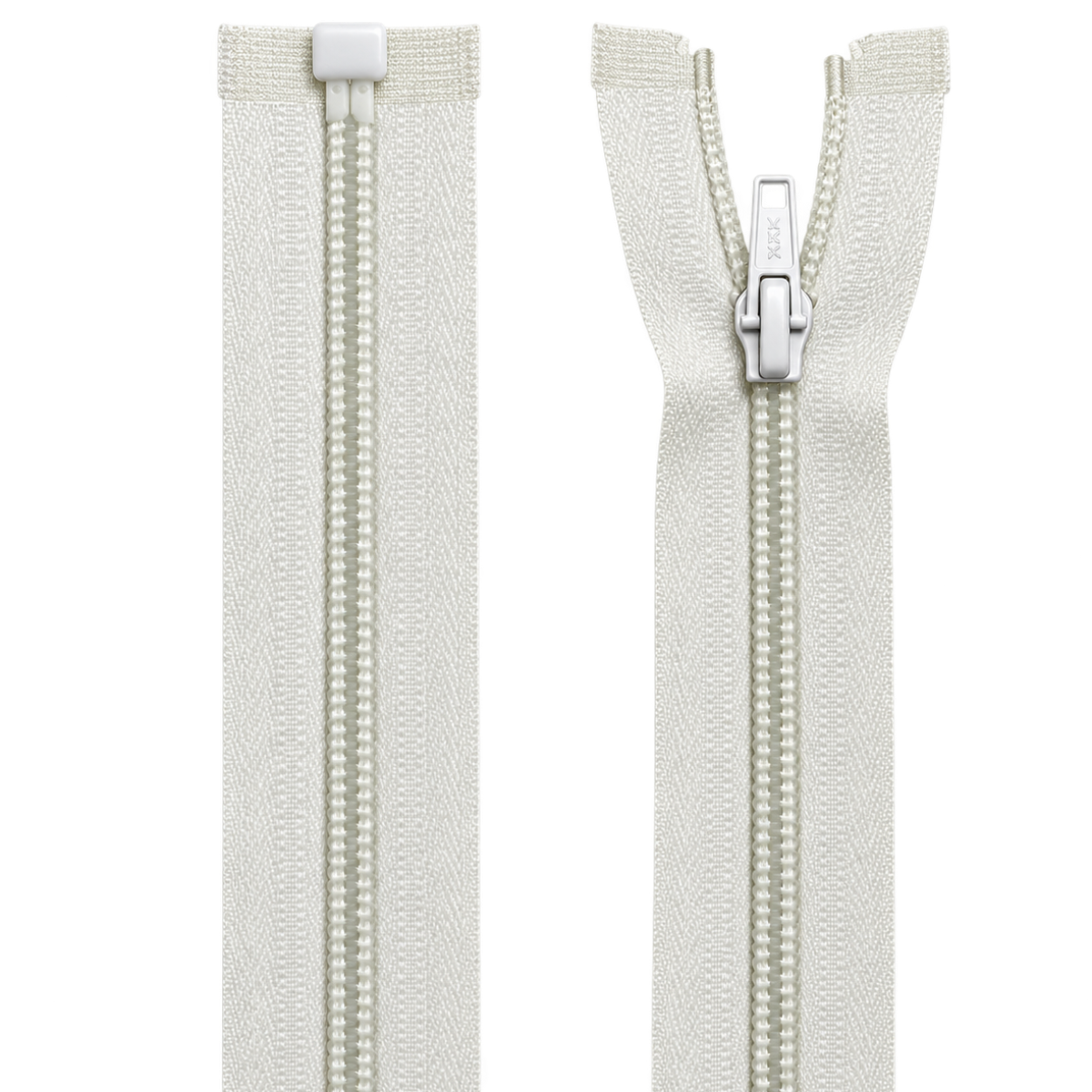 Nylon Open Ended Zip 18" (45cm) With Self Colour Metal Slider