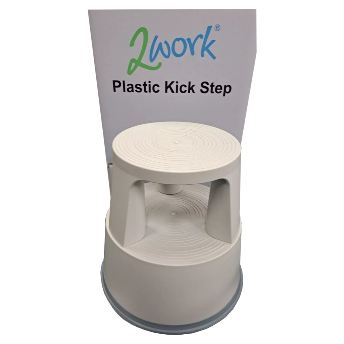 Plastic Kick Step Stool Non-Slip Two-Step Stool for Safe Elevated Access, Complete With Wheels Pins & Needles
