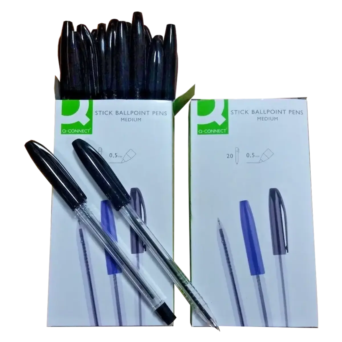 Q-Connect Stick Black Ballpoint Pens Medium Pins & Needles