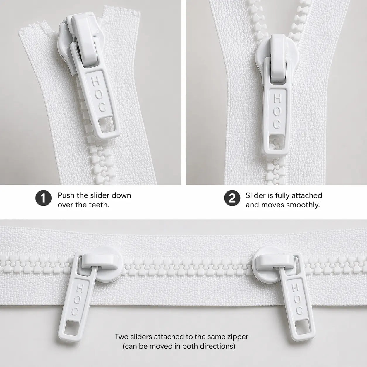 Continuous Zip No.5 Nylon - Cut To Size for Sewing, Bags & Crafts Pins & Needles