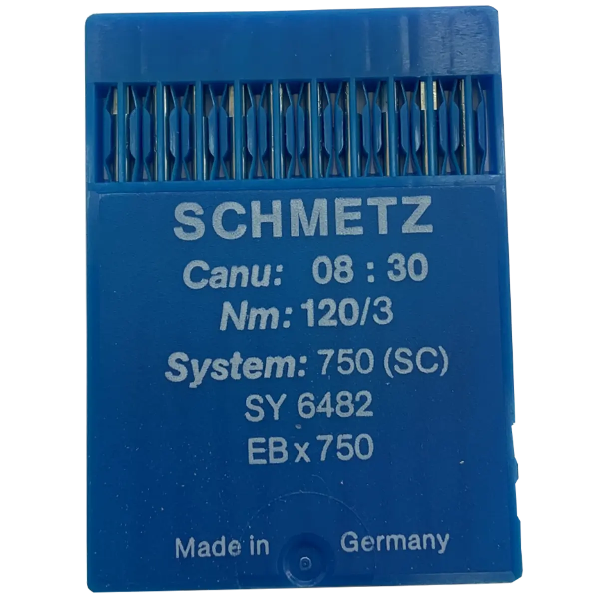 Schmetz 750, 750 (SC), SY 6482, EB x 750, Canu 08:30