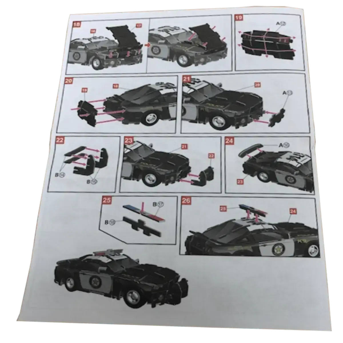 Car Jigsaw Puzzles in 3D Ford Mustang Police Vehicle Instructions