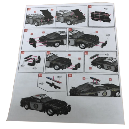 Car Jigsaw Puzzles in 3D Ford Mustang Police Vehicle Instructions