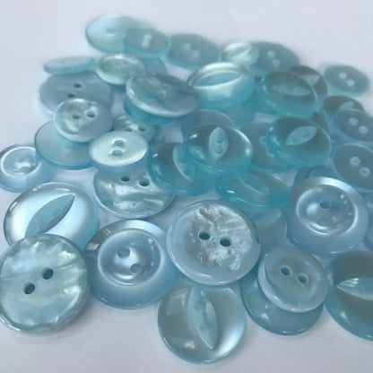 Assorted Buttons, Dressmaking, Baby Blue