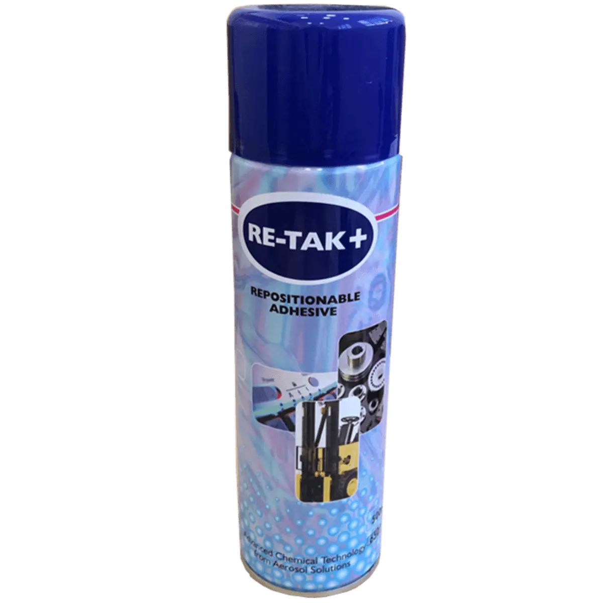 ReTak is a repositionable clear spray adhesive for use in textile, photographic and framing applications