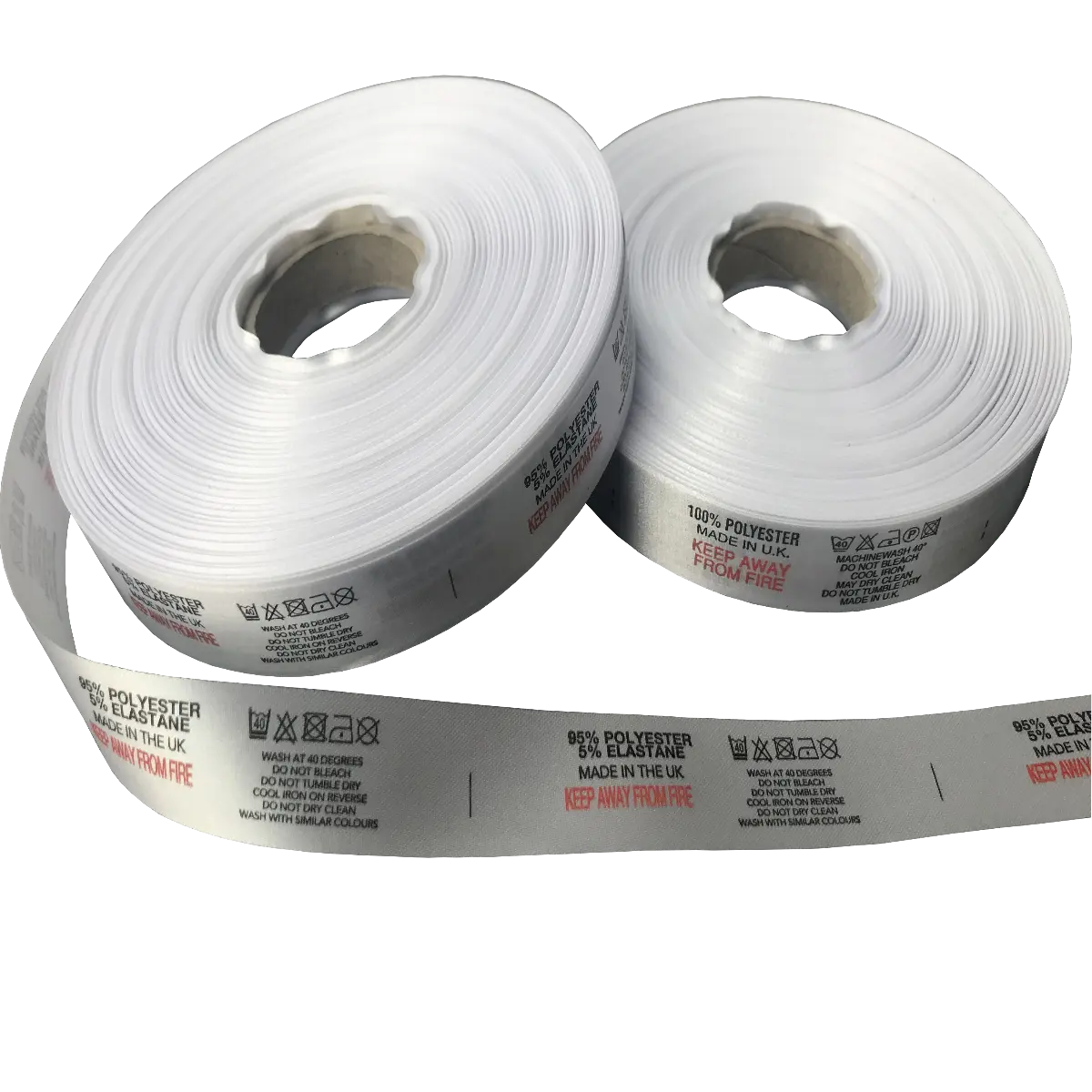 Printed Satin Content Labels 20mm, Clothing And Garment Manufacturing