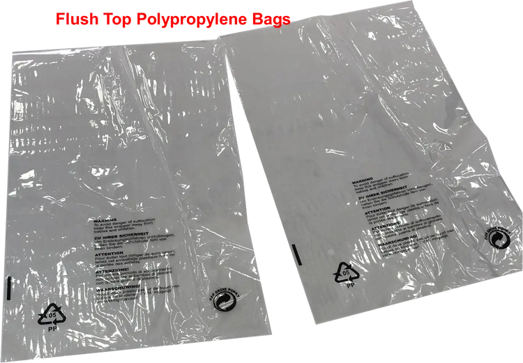 Polypropylene (PP) flush top bags are a type of plastic bag