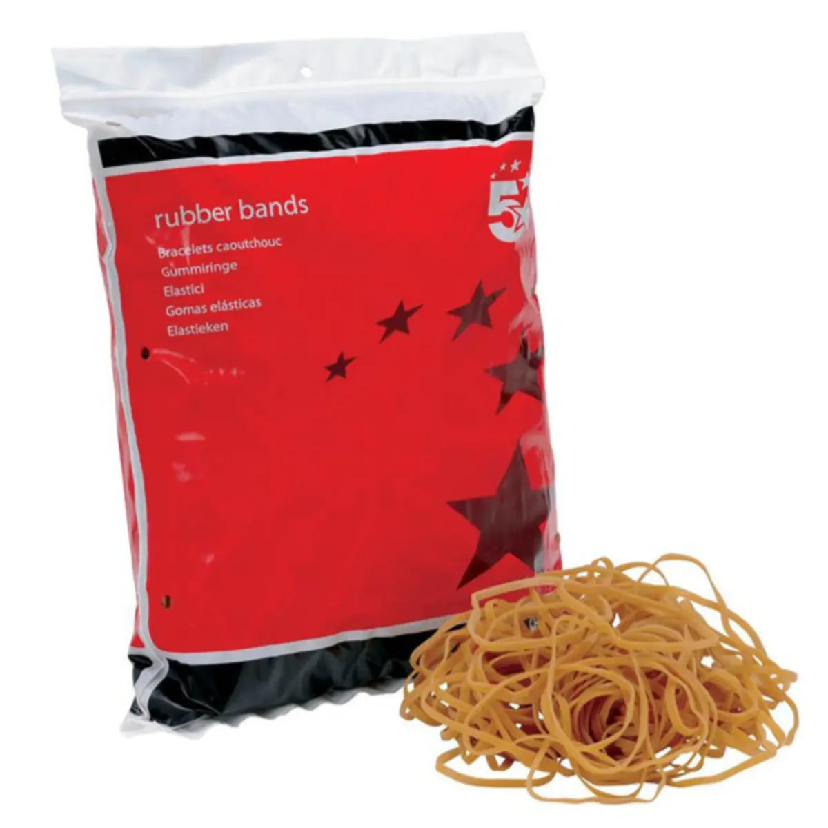 5 Star Office Rubber Bands No.32 (76x3mm) – 450g Pack, Eco-Friendly Bands For Office, School Or Home Pins & Needles