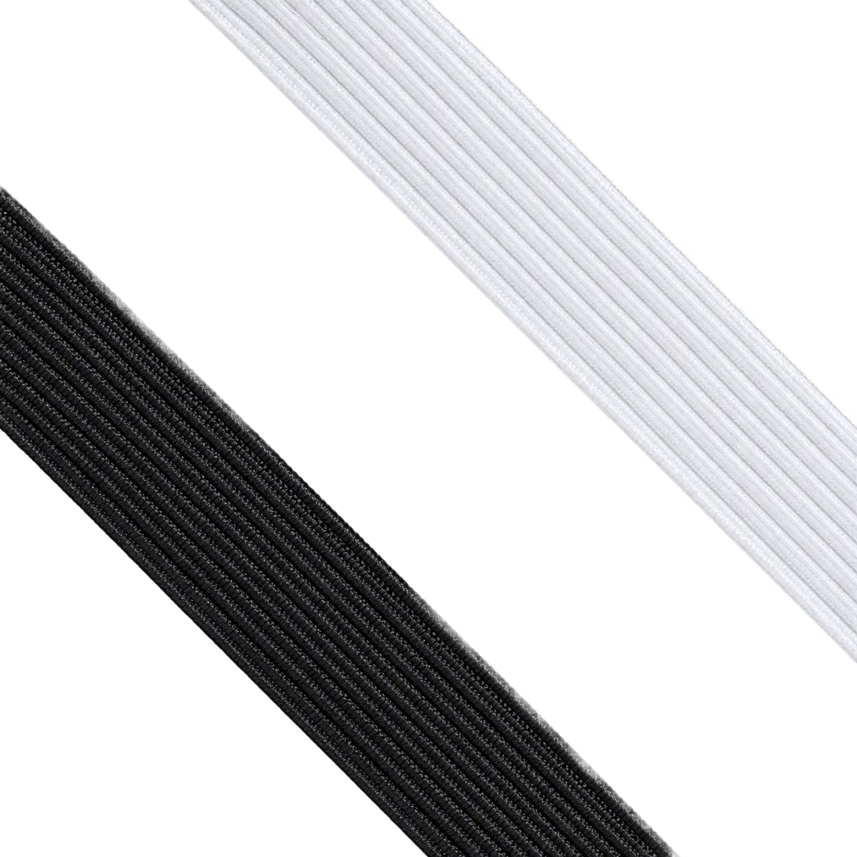 6 Cord Braided Elastic – 4.5mm Flat Sewing Elastic - Black And White Pins and Needles