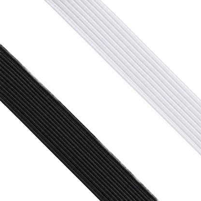 6 Cord Braided Elastic – 4.5mm Flat Sewing Elastic - Black And White Pins and Needles