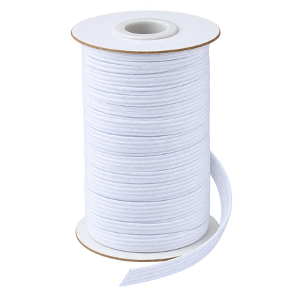 6 Cord Braided Elastic – 4.5mm Flat Sewing Elastic - Black And White Pins and Needles