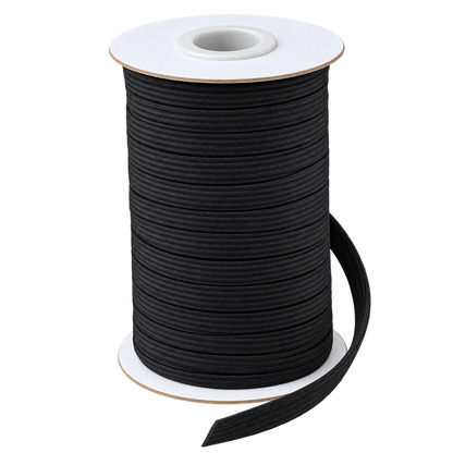 6 Cord Braided Elastic – 4.5mm Flat Sewing Elastic - Black And White Pins and Needles