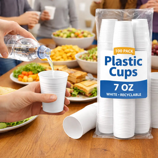 Plastic Cups 7oz – Disposable, Recyclable & BPA-Free - Office, Events, General Use Pins & Needles