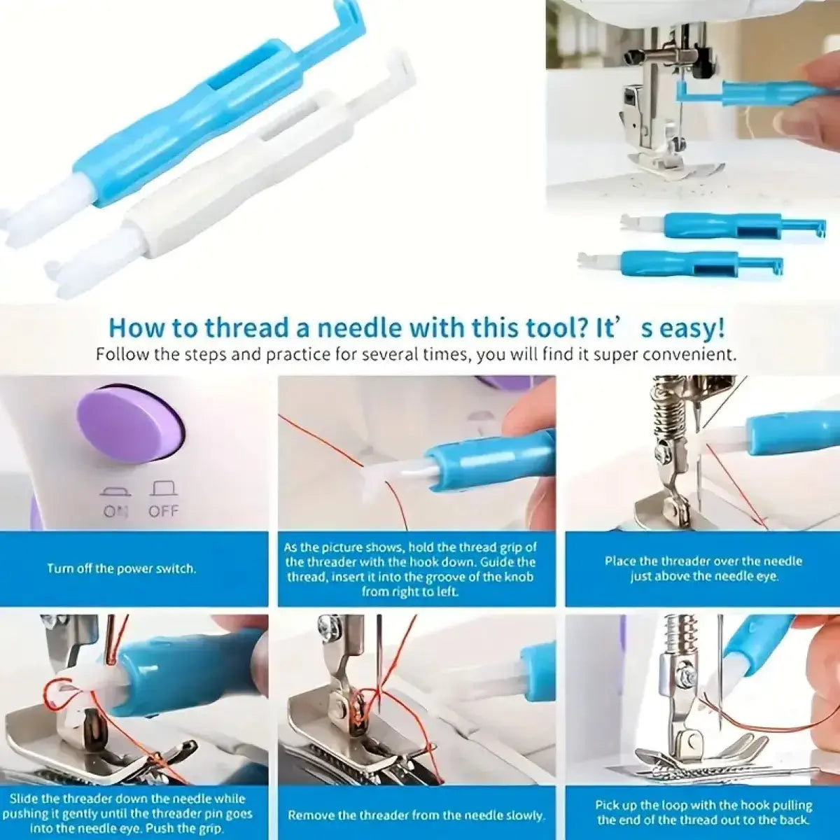 Pin Threader Automatic Needle Threader And Needle Inserter Tool For Sewing – Pins ...