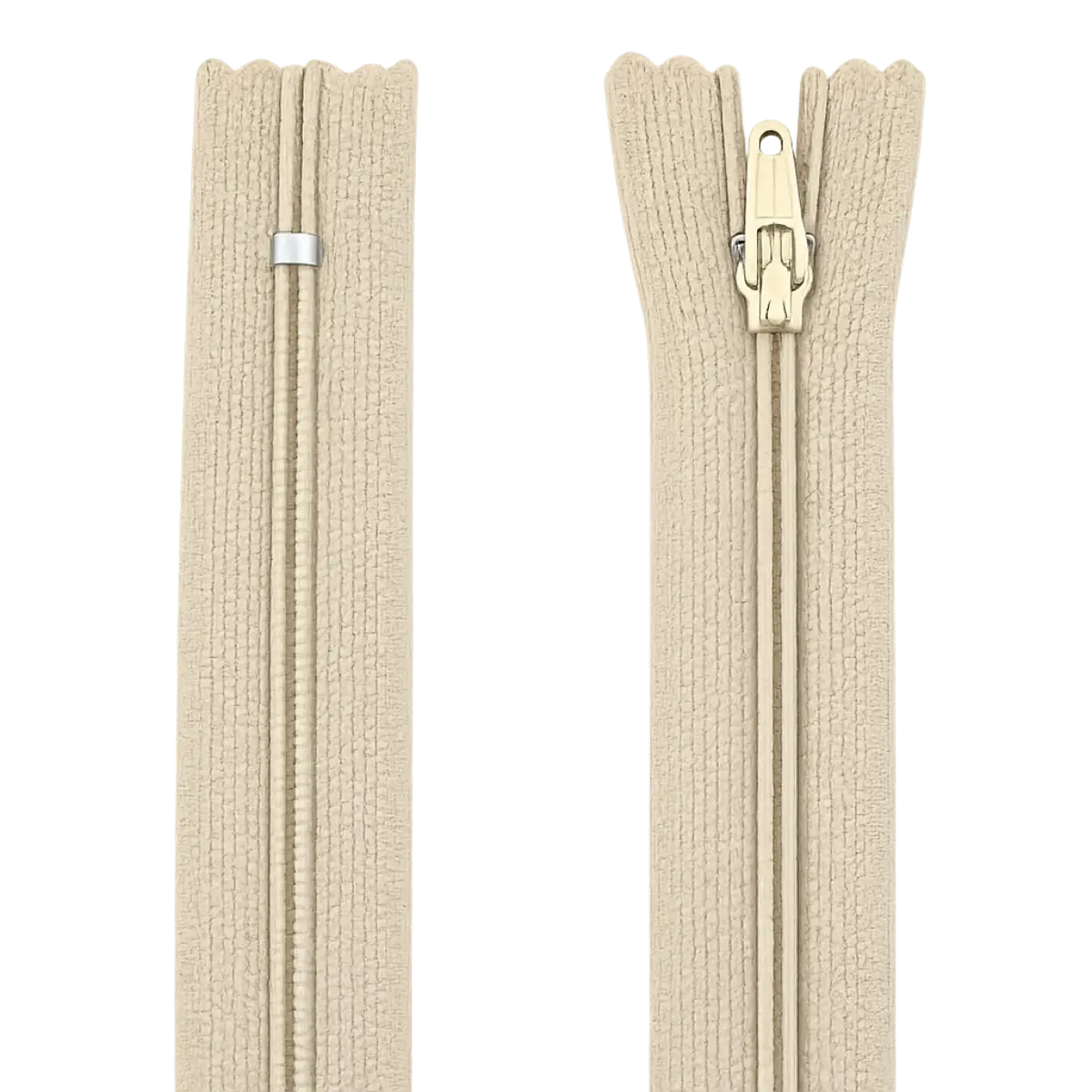 Nylon Closed End Zip for Dress & Skirt - 7" (18cm) With Self Colour Metal Slider Pins & Needles