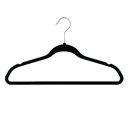 Velvet Coat Hangers, Slimline & Space-Saving 41cm Black, Ivory, Grey Pins and Needles