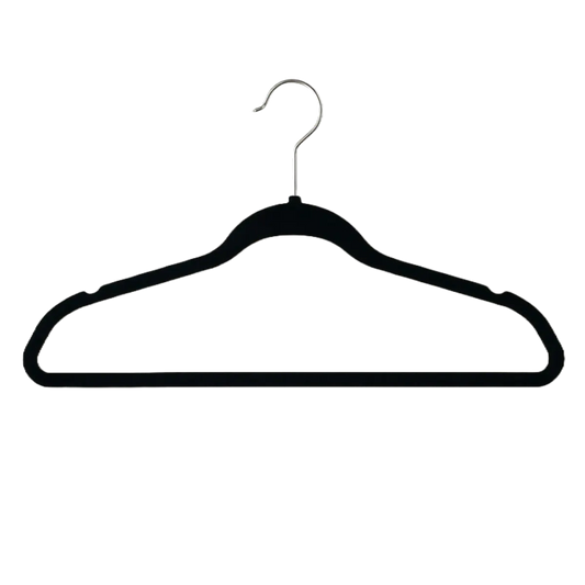 Velvet Coat Hangers, Slimline & Space-Saving 41cm Black, Ivory, Grey Pins and Needles