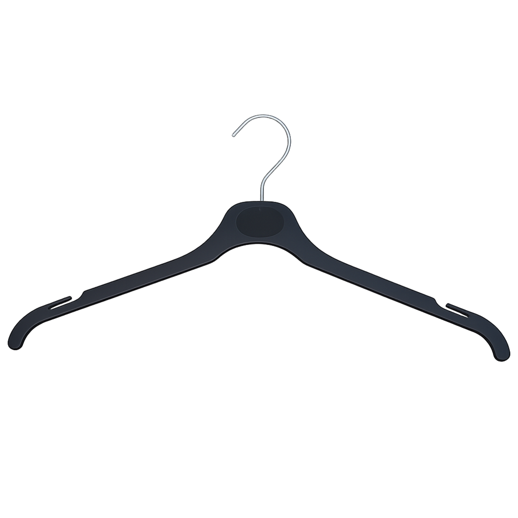 Plastic Clothes hangers, Slimline & Space-Saving - Black Available In Three Sizes Pins and Needles