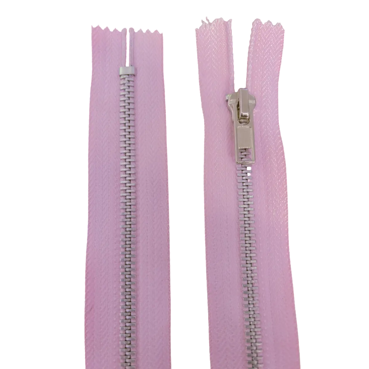 Metal Closed Ended Zip 8" (20cm) With Metal Puller & Silver Effect Teeth Pins & Needles