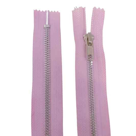 Metal Closed Ended Zip 8" (20cm) With Metal Puller & Silver Effect Teeth