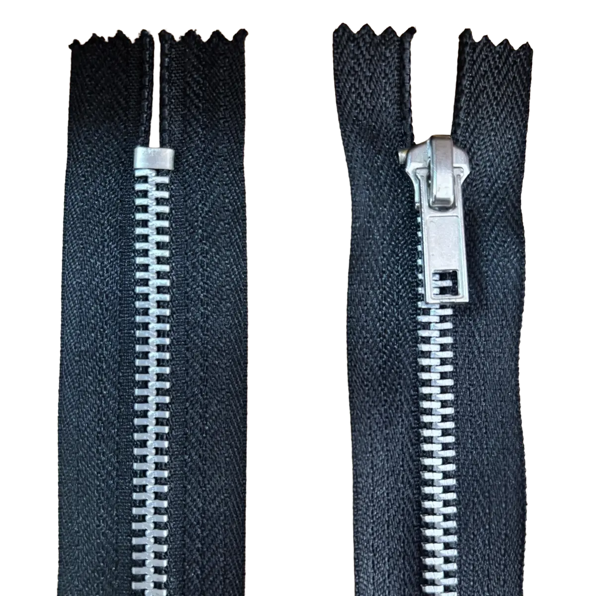 Metal Closed Ended Zip 8" (20cm) With Metal Puller And Teeth Pins & Needles