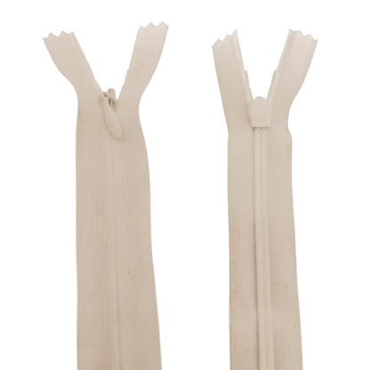 Invisible Nylon Dress - Skirt Closed End Zip 8" (20cm) With Self Colour Metal Slider Pins & Needles