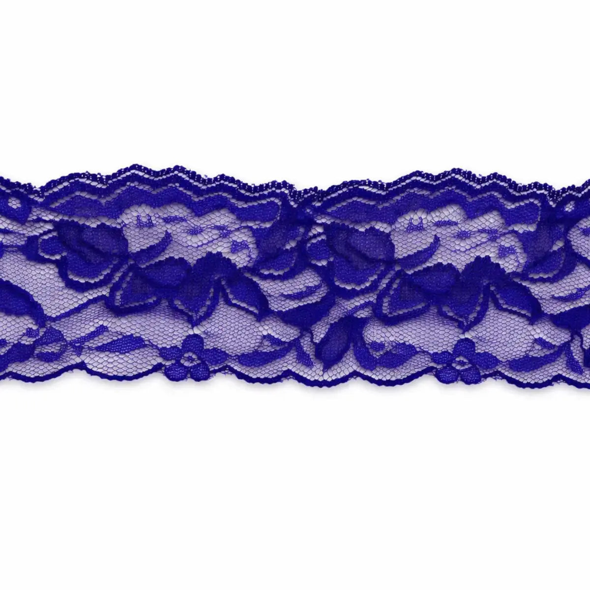 Royal Blue Floral Lace Trim – 5cm Wide Pins & Needles