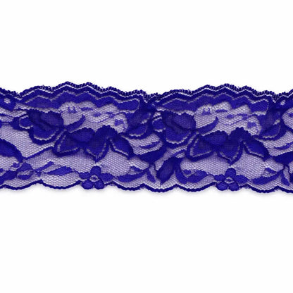 Royal Blue Floral Lace Trim – 5cm Wide Pins & Needles