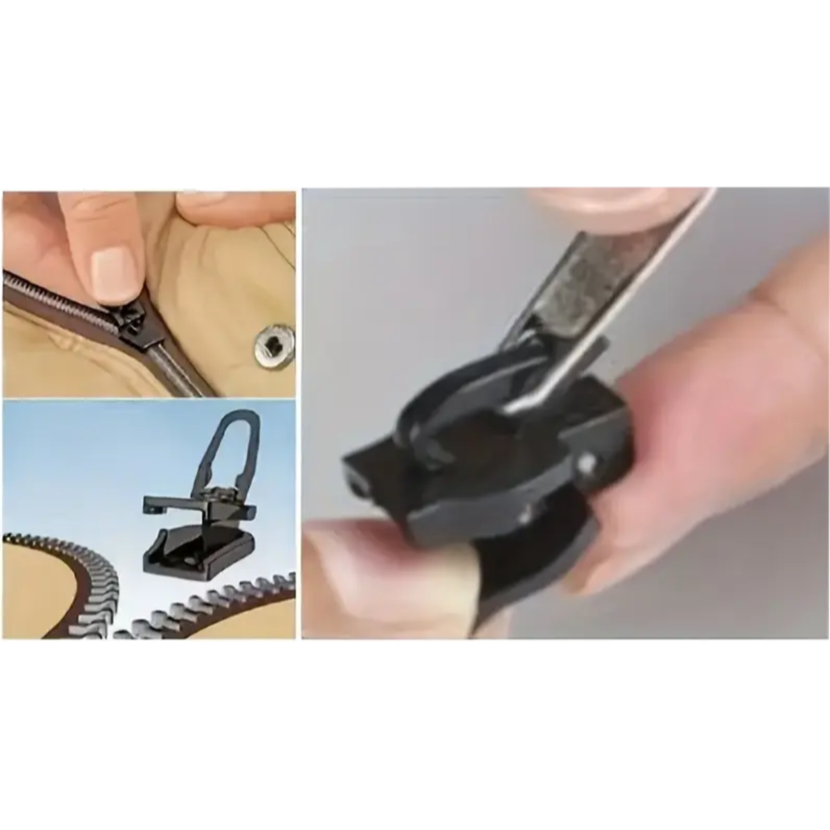 Zipper Repair Pull Kit Instant Fix for Jackets, Luggage, Backpacks & Clothes, No Tools Needed, 3 Sizes Pins & Needles