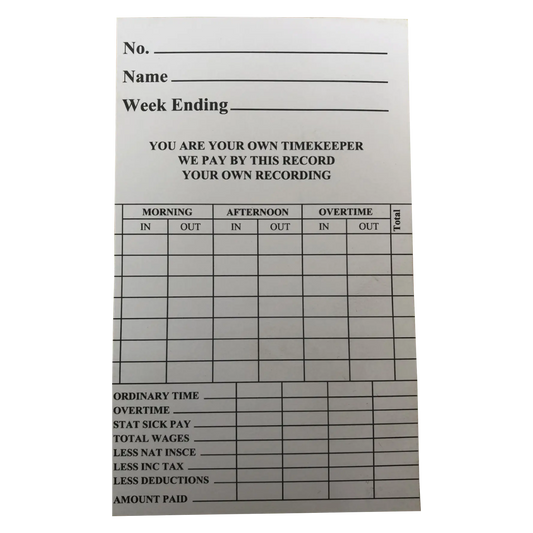 Clock Cards – Compatible Time Cards for Clocking In Machines Accurate Time Keeping (Box of 500) Pins & Needles