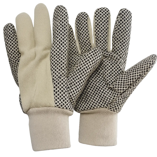 Pair Polka-Dot Cotton Work Gloves – Durable Grip Gloves for General Handling, Warehousing By Supertouch Pins and Needles