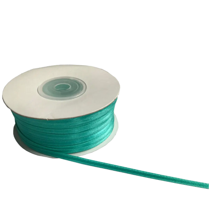 Cyan Double Sided Satin Ribbons - 3mm Wide By 10mts