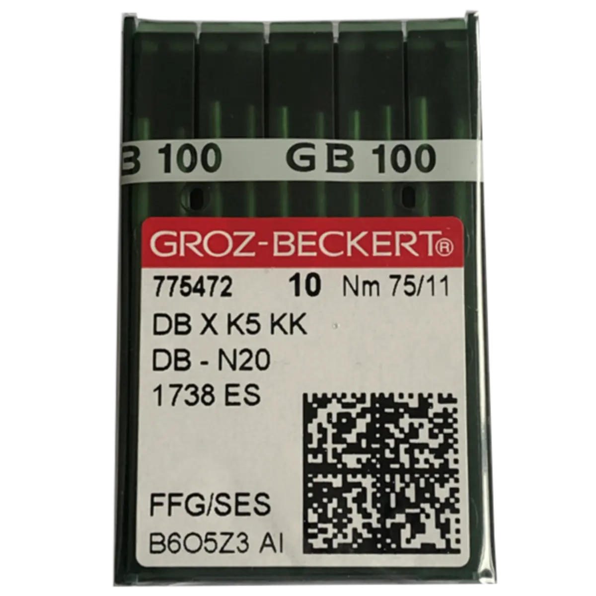 Groz-Beckert Industrial Embriodery Needles DBxK5, DB-N20,1738 ES Size 75 Ball Point