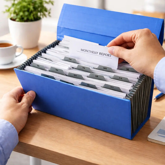 Heavy-Duty Expanding File A4 & Foolscap – 19 Section Alphabetical Document Organiser Pins & Needles