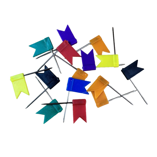 Flag Push Pins Assorted Colours – Map Pins for Cork Board & Notice Boards Pins & Needles