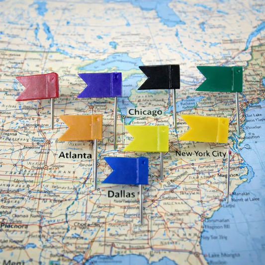 Flag Push Pins Assorted Colours – Map Pins for Cork Board & Notice Boards Pins & Needles