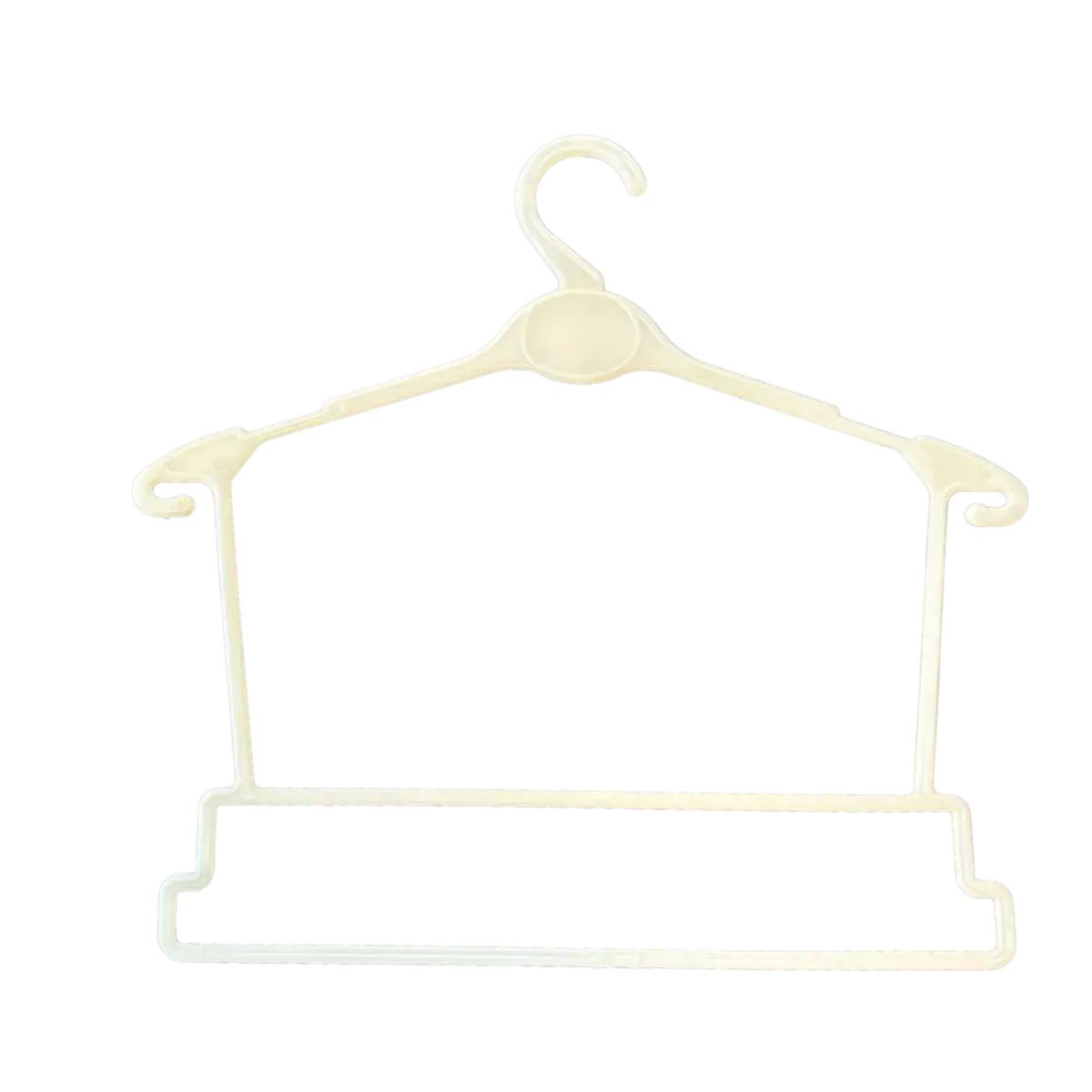 Children’s Plastic Frame Hanger With Hooks - White – Baby & Toddler Clothes Pins and Needles