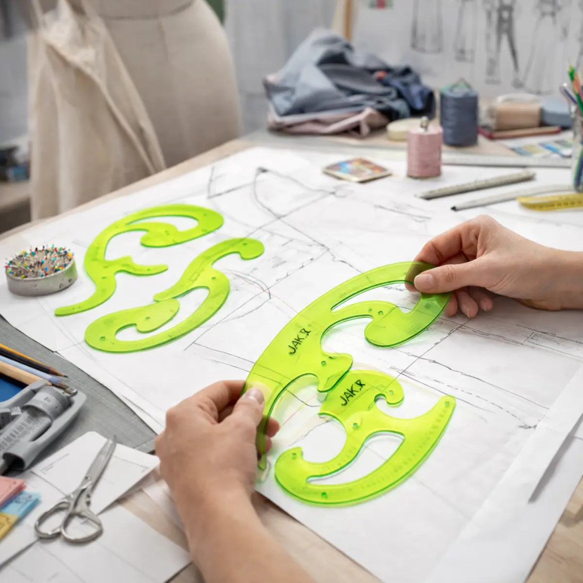 French Curves for Sewing & Drafting – Set of 3 Pins and Needles