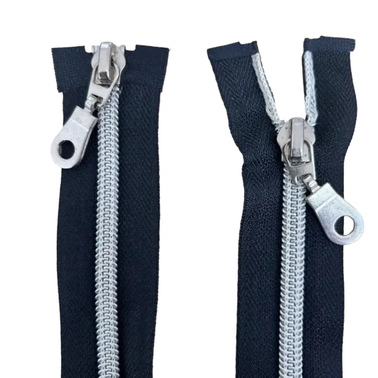 Double Slider Nylon/Plastic 2 Way Zip - With Metal Sliders 12" (30cm) Pins & Needles