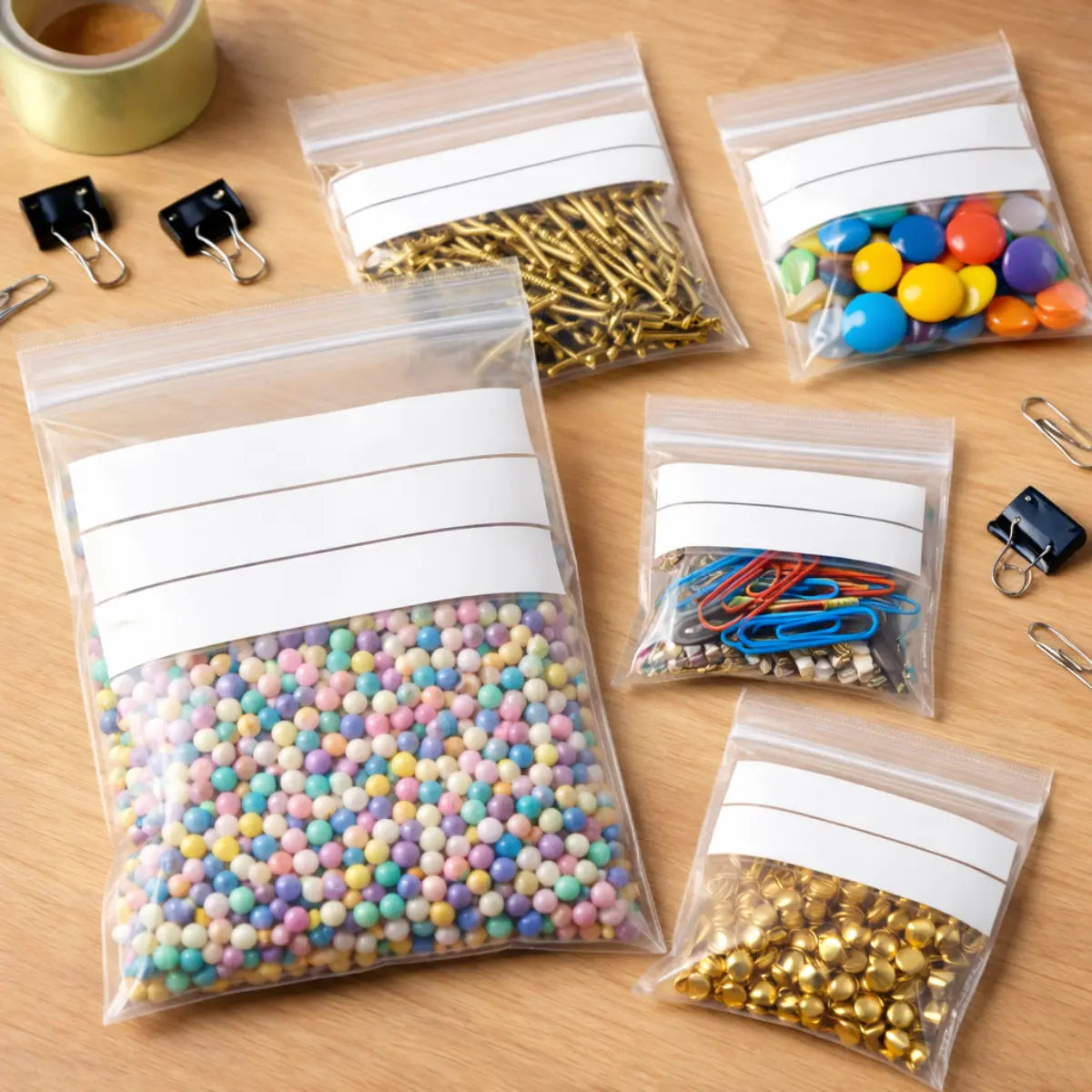 Grip Seal Bags Resealable - Write On Panel  For Easy Identification And Referencing Pins and Needles