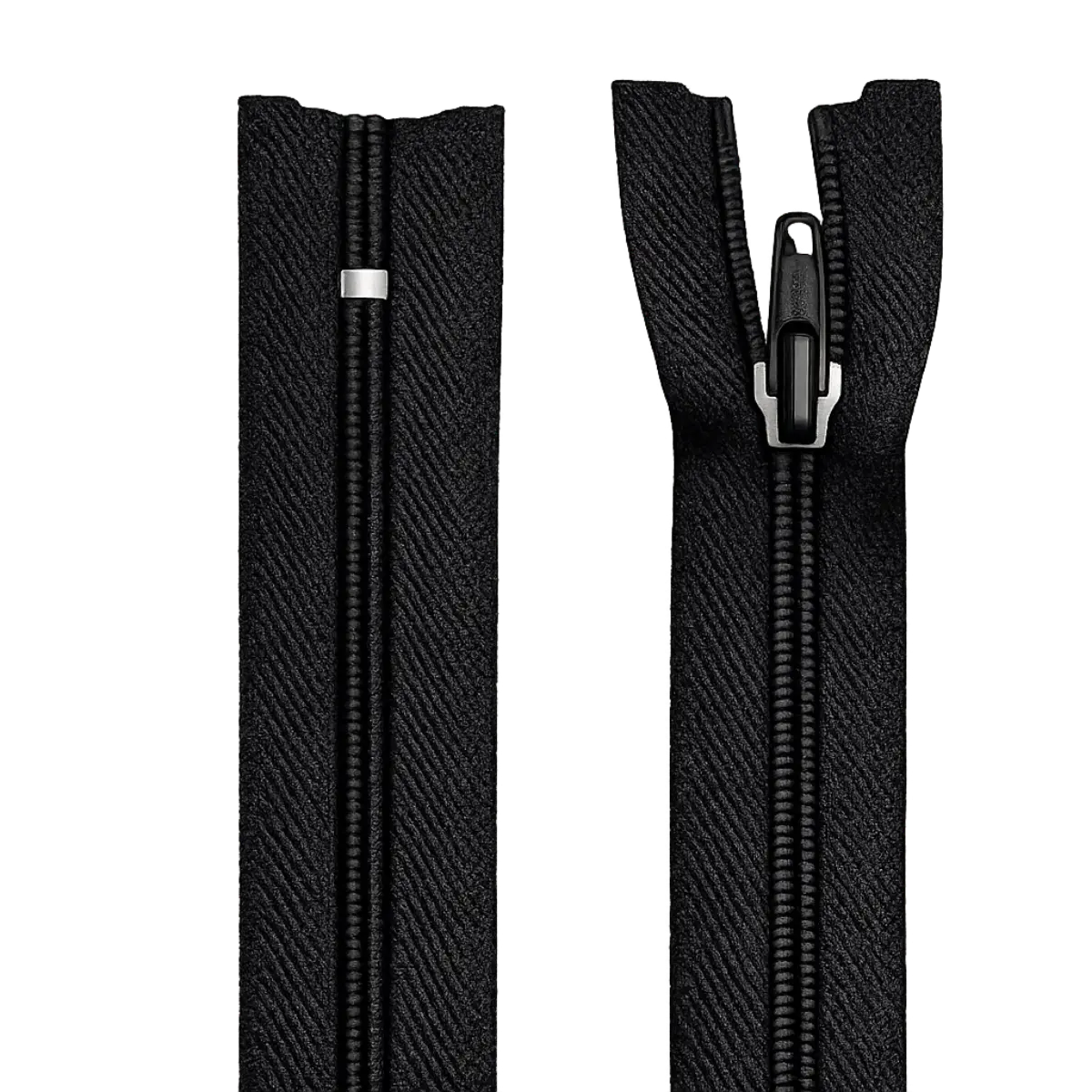 Nylon Closed End Zip for Dress & Skirt - 7" (18cm) With Self Colour Metal Slider Pins & Needles