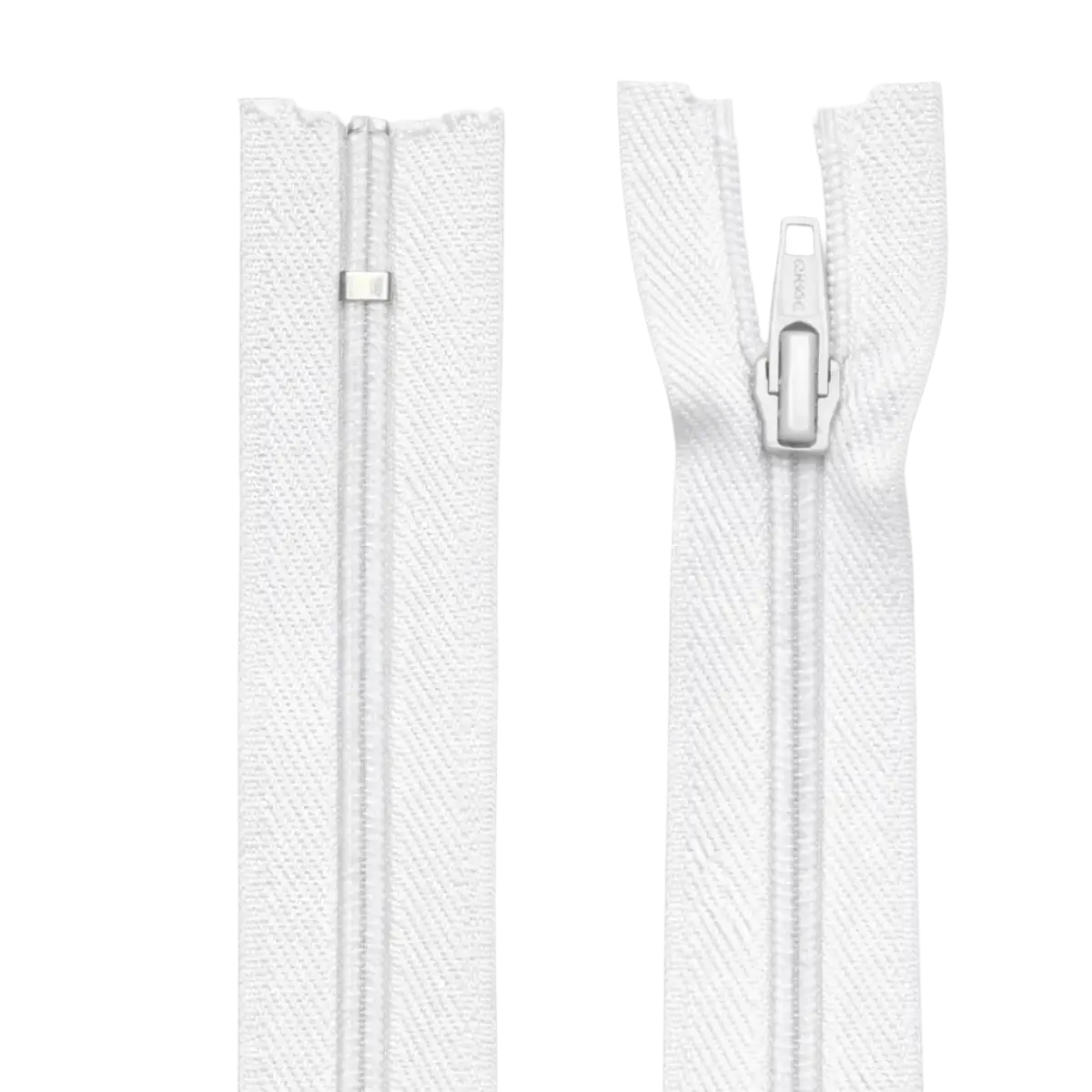 Nylon Dress & Skirt Closed End Zip 12" (30cm) With Self Colour Metal Slider Pins & Needles