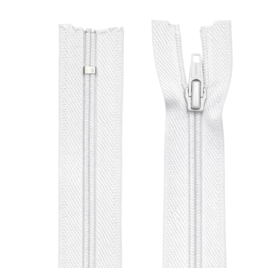 Nylon Dress & Skirt Closed End Zip 22" (56) With Self Colour Metal Slider Pins & Needles