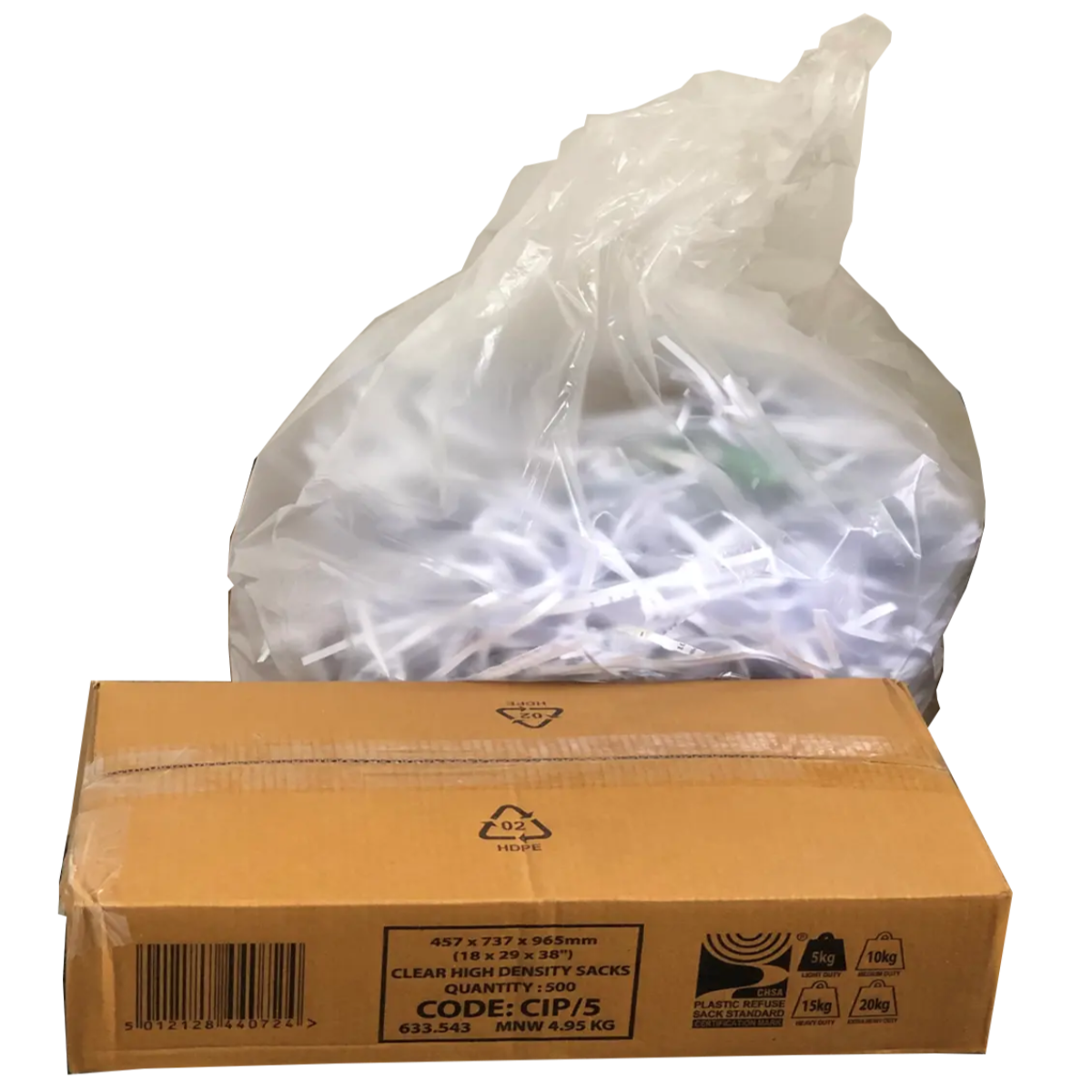 High Quality High Density Clear Refuse Sacks - Bin Bags Pins and Needles