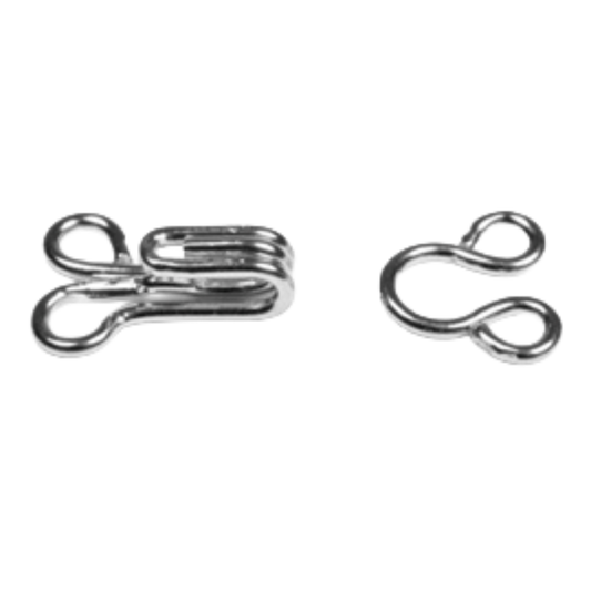 Silver Hooks and Eyes for Sewing & Dressmaking Pins & Needles