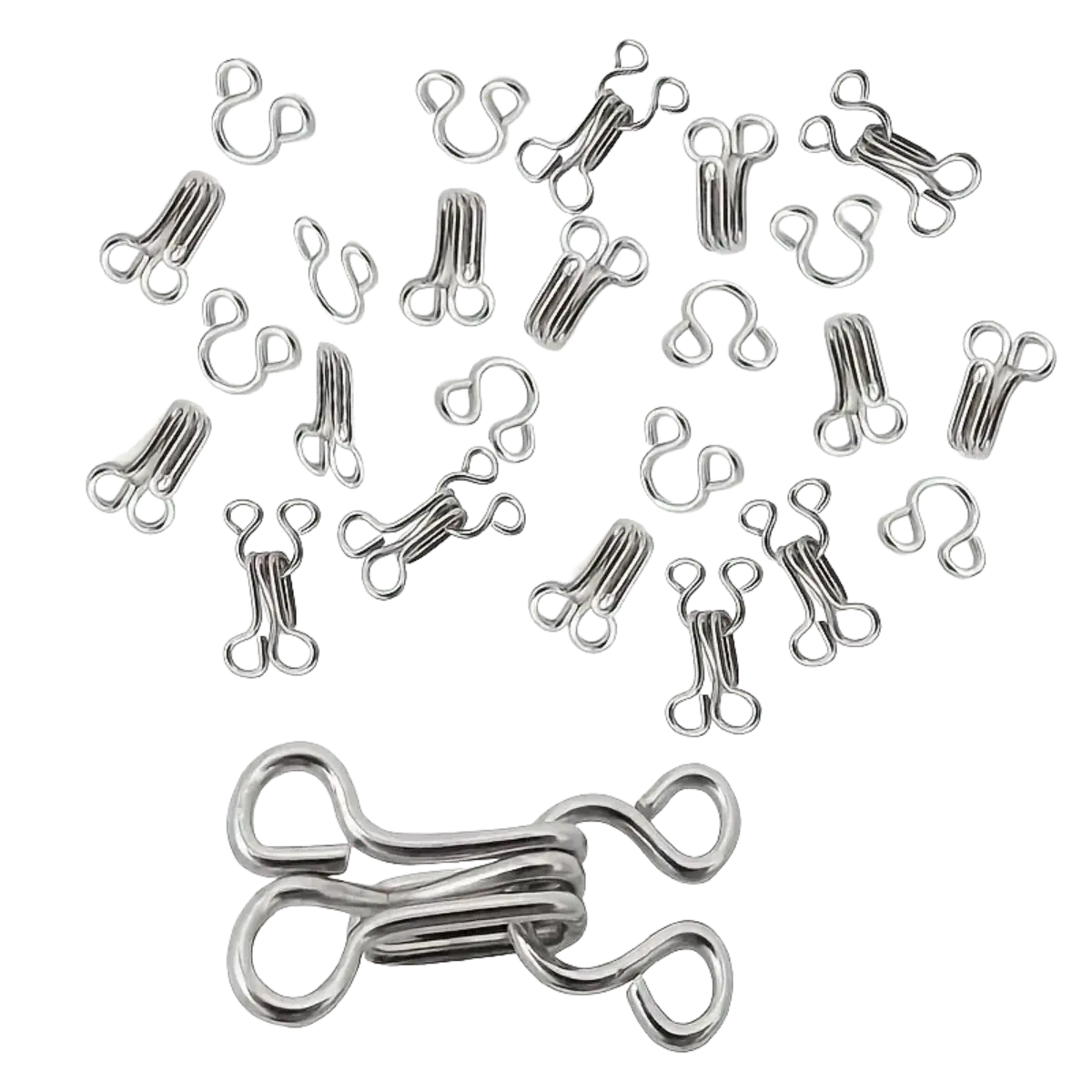 Nickel-Free Silver Hooks And Eyes For Sewing & Dressmaking Pins & Needles
